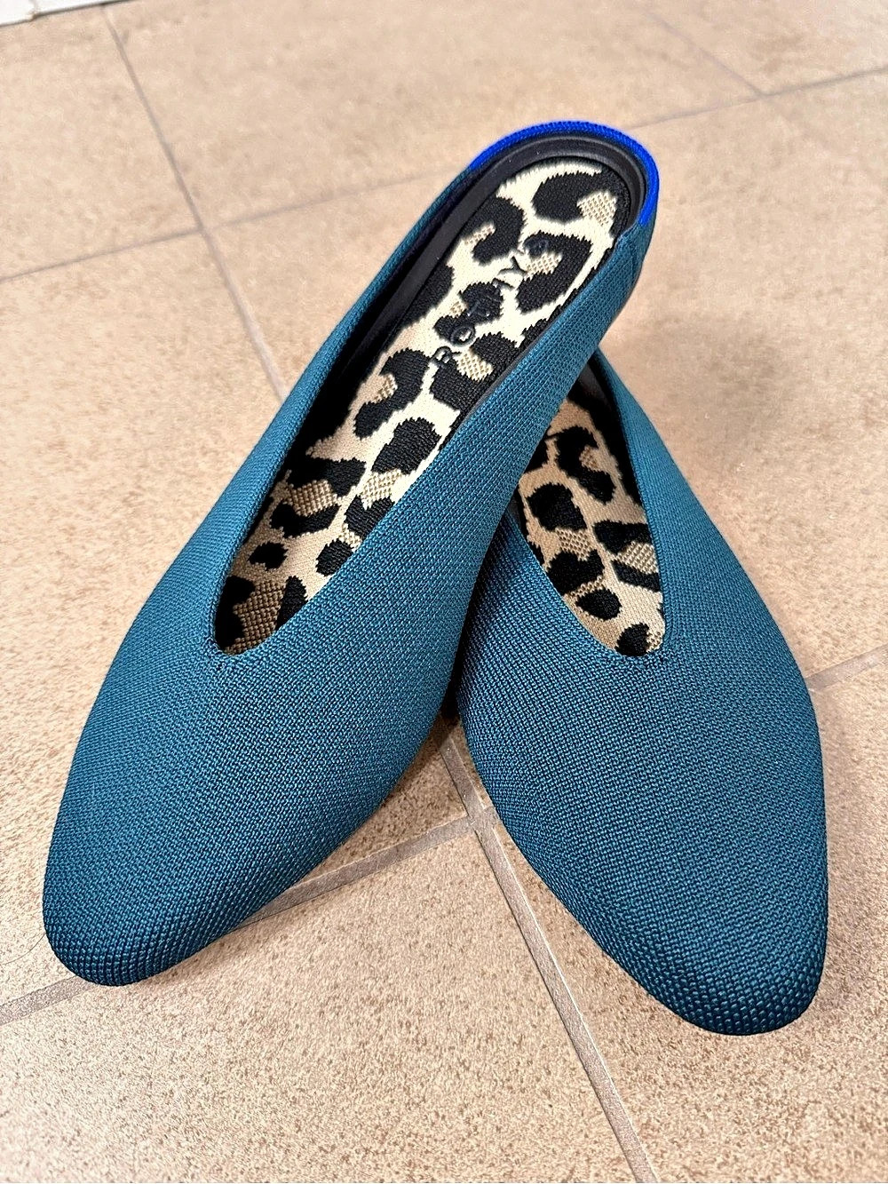 Rothy's almond toe Demi mule Flats in Deep Emerald US 7